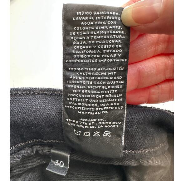 J Brand Vesper Black Alana High Waist Raw Hem Ankle Skinny Jeans 30 - Picture 13 of 16